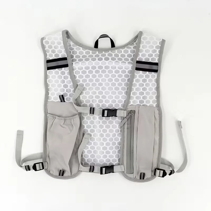 Laufweste für Damen und Herren, Verstellbarer Brustgurt Lauf-Hydrationsweste Leichter Reflektierender Hydrations-Rucksack für Marathon