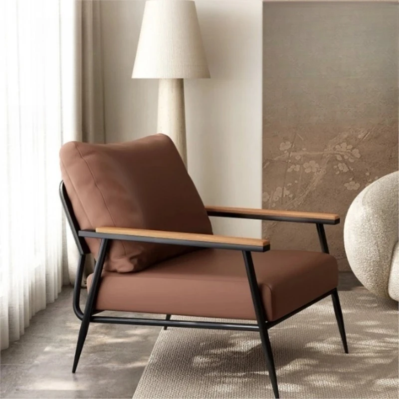 

Nordic Simple Leisure Chair Living Room Single Sponge Leisure Chair Light Luxury Italian Minimalist Tiger Chair Balcony Sofa