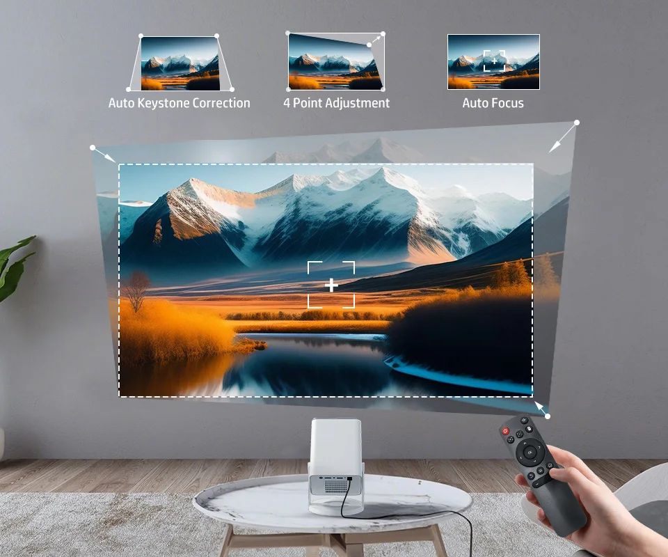 HP Tragbarer Projektor MC425 1920x1080P Full HD 200LM Auto-Korrektur 90° ° Drehbarer Dual-Band WLAN 5.4 Bluetooth 3W Lautsprecher USB-C – Detail 3
