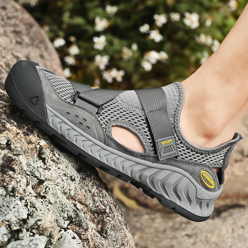 Outdoor Leather Sandals for Men Beach Shoes Roman Summer Men's Genuine Mens Casual 2026