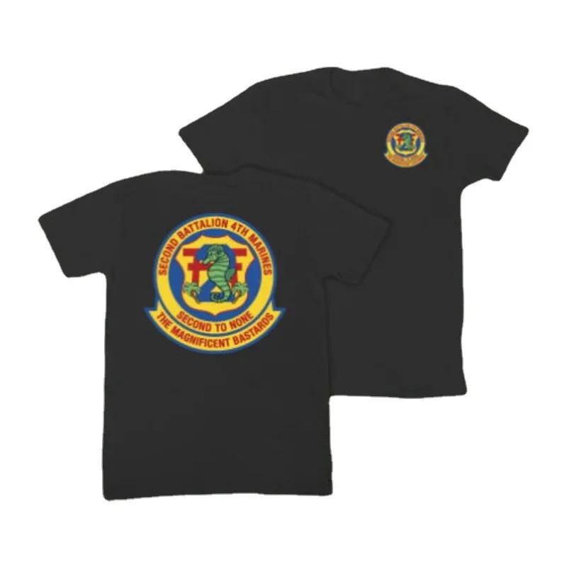 US Marine Corp 2nd Battalion 4th Marines USMC T-Shirt 100% Cotton O-Neck Short Sleeve Casual Mens T-shirt Size S-3XL