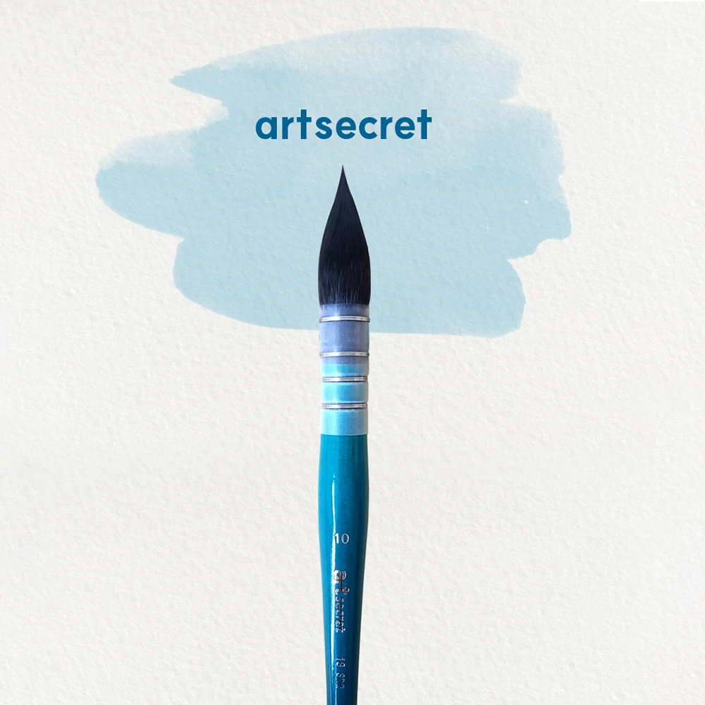 ArtSecret wysokiej jakości 18SRQ akwarela szczotki okrągłe wiewiórka włosy niebieska drewniana długi pręt papiernicze materiały malarskie — zdjęcie produktu 3