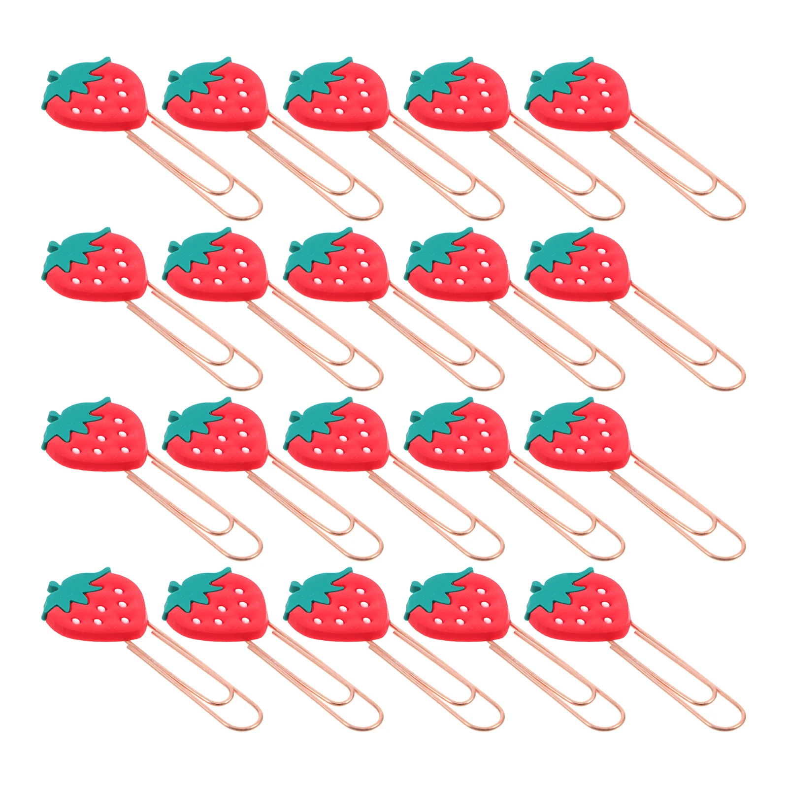 

Strawberry Bookmark Cute Paper Clips Reading Bookmarks Exquisite File Clips Decorative Lovely Shaped Creative Colored Metal PVC