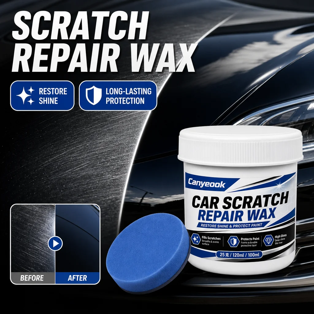 CANYEOOK Car Scratch Remover Wax - Fine Scratches & Swirl Marks Repair, Polish & Restore Mirror Shine, UV Protection for Paint