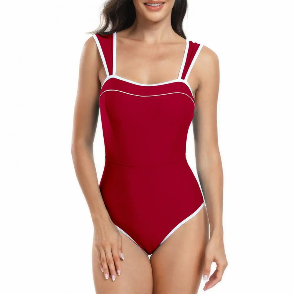 Costume da bagno donna costume intero collo quadrato gonna Monokini Set costumi da bagno a vita alta costumi da bagno per donna tinta unita elastico