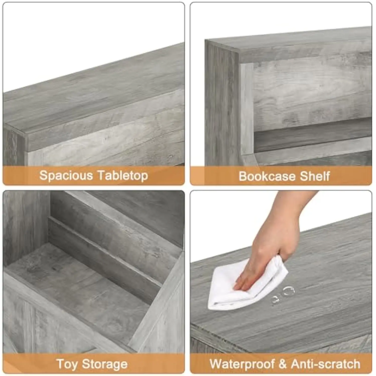 Kids Bookshelf and Toy Storage, Wooden Toddler Bookcase Cabinet With Storage Organizer, Children's Large Cubbies for Playroom