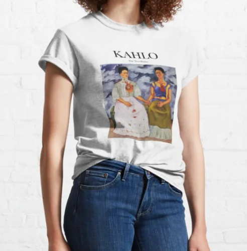 T-shirt personalizzata Polarshe The Two Fridas T-shirt grafica Kahlo 100% top di qualità premium per le donne T-shirt casual a maniche corte