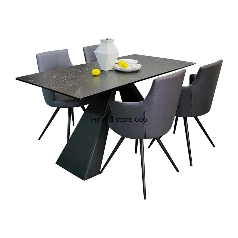 Italian minimalist luxury stone large flat rectangular marble dining table