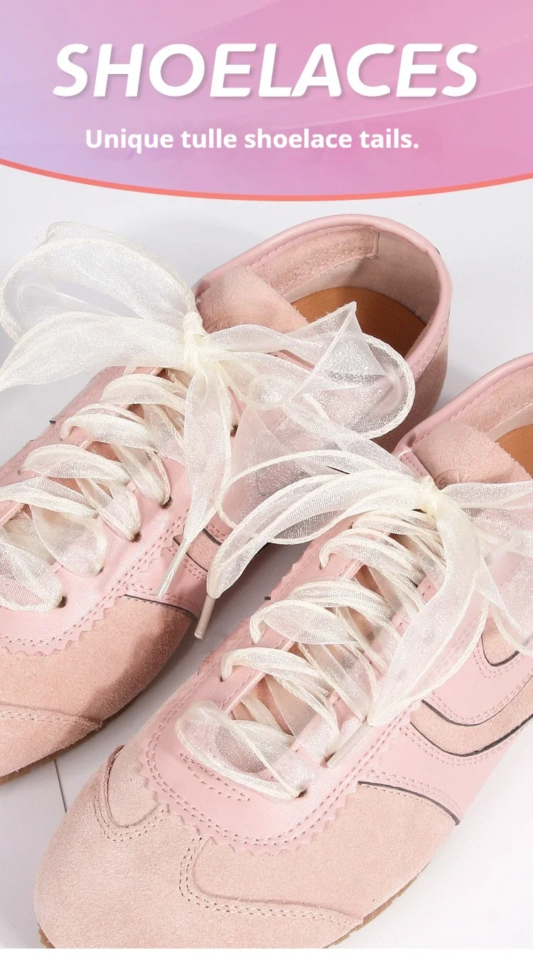 Fischschwanz-Organza-Schnürsenkel, Transparente Schleifen-Schnürsenkel, Elegante Ersatz-Schnürsenkel für Sneaker, Freizeitschuhe – Detail 1