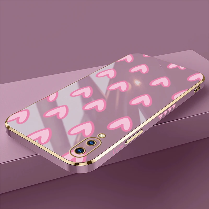 Case For Vivo Y53S Y55S Y55 Y66 Y67 Y30 Y30i Y30G Y31 Y50 Y51 Y70 2020 Y51A Y33 Y33S Y33T Y35 Y36 Silicon Love Heart Print Cover