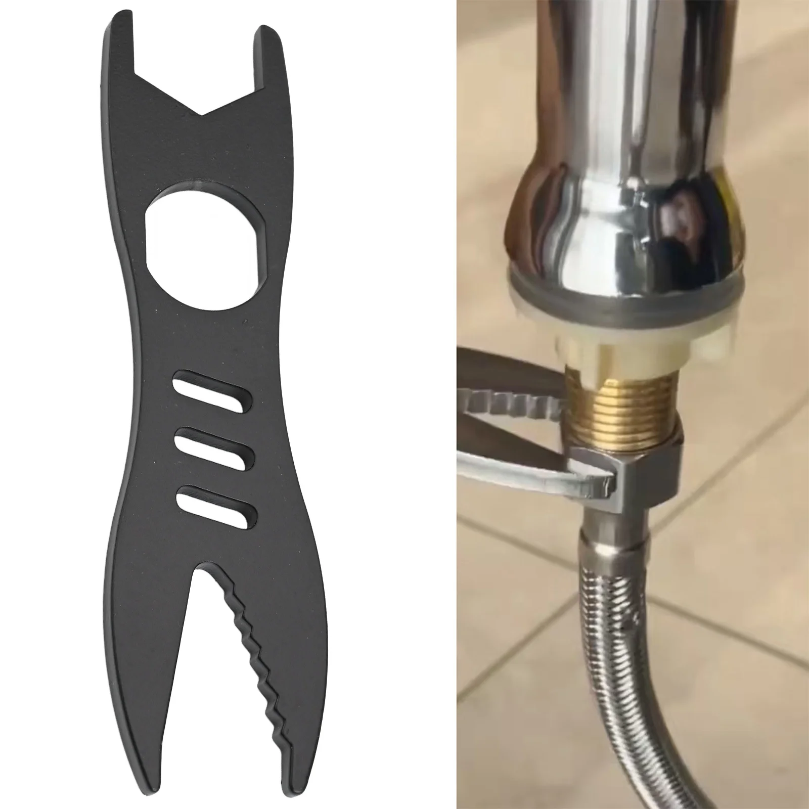 Chrome Vanadium Steel Wrench Plumbing Multifunctional Wrench Chrome Vanadium Steel Robust Grip Rust-Proof Durability