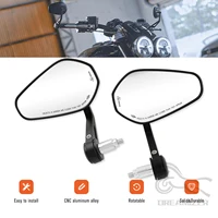 Espejos retrovisores laterales para motocicleta, Scooters de 7/8 ""o 1"", extremo de barra de mango para piezas de motocicleta Yamaha Kawasaki