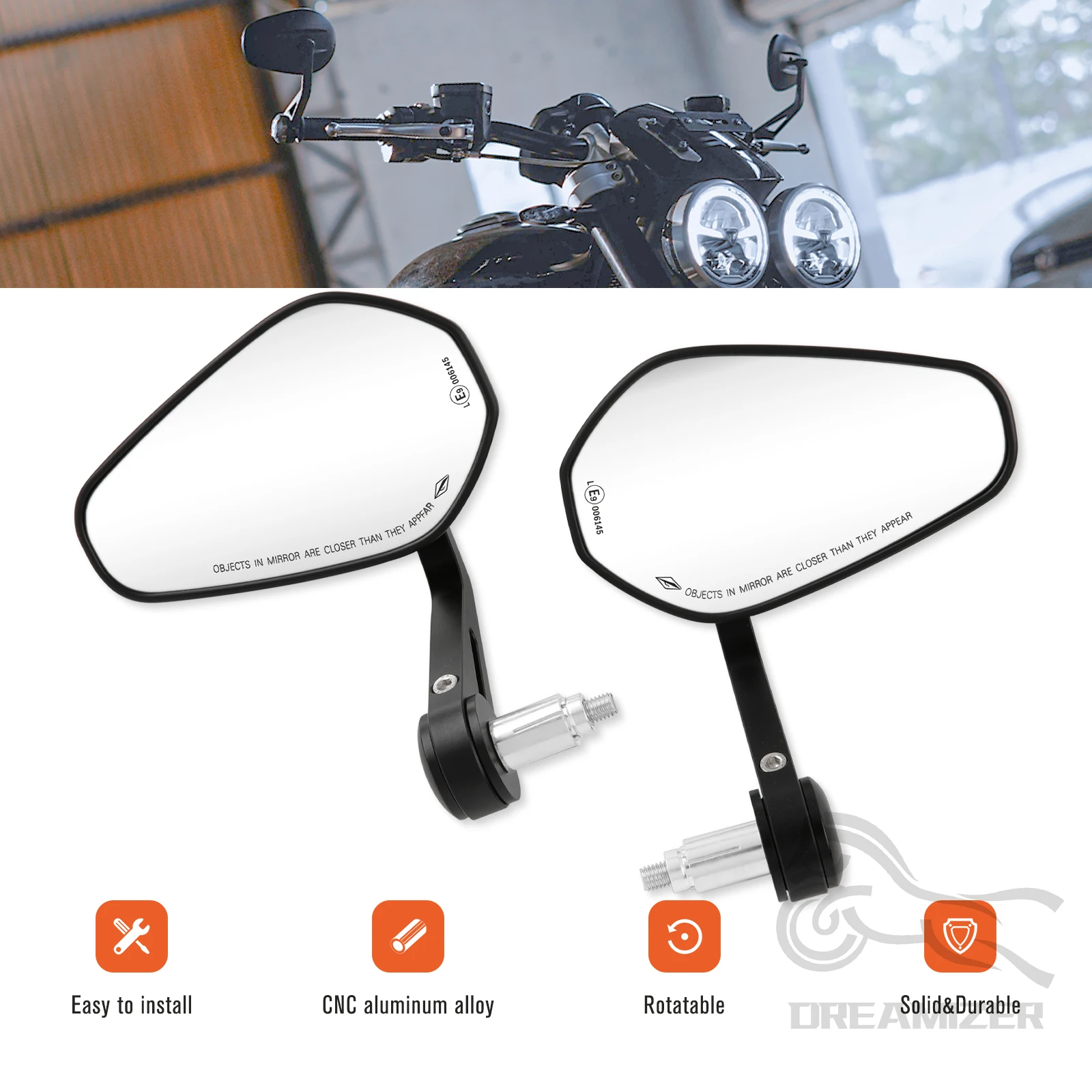 7/8 " lub 1" motocykl motocykl skutery lusterko wsteczne boczne uchwyt lusterka końcowe do Yamaha Kawasaki części motocyklowe