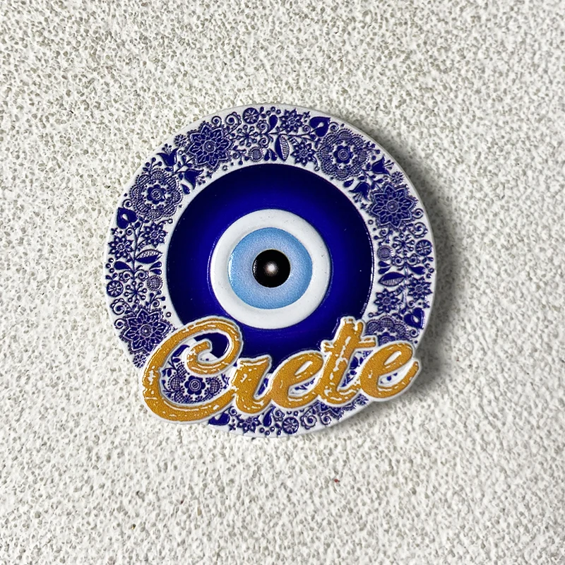 Greek creative travel souvenirs Creative Circular home decoration 3d stereo Demon Eye magnetic refrigerator magnets