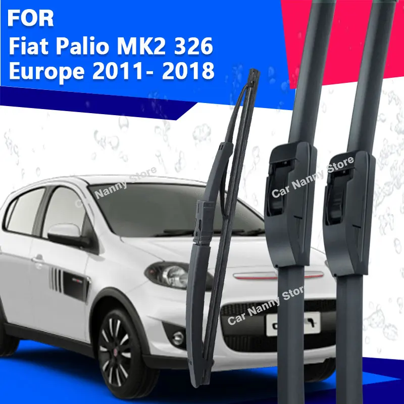 Para Fiat Palio MK2 326 Europa 2011-2018, Escobillas Limpiaparabrisas Delanteras y Traseras, Accesorios para Parabrisas, Limpiaparabrisas para Automóvil 2012 2013 2014 2015 2016 2017