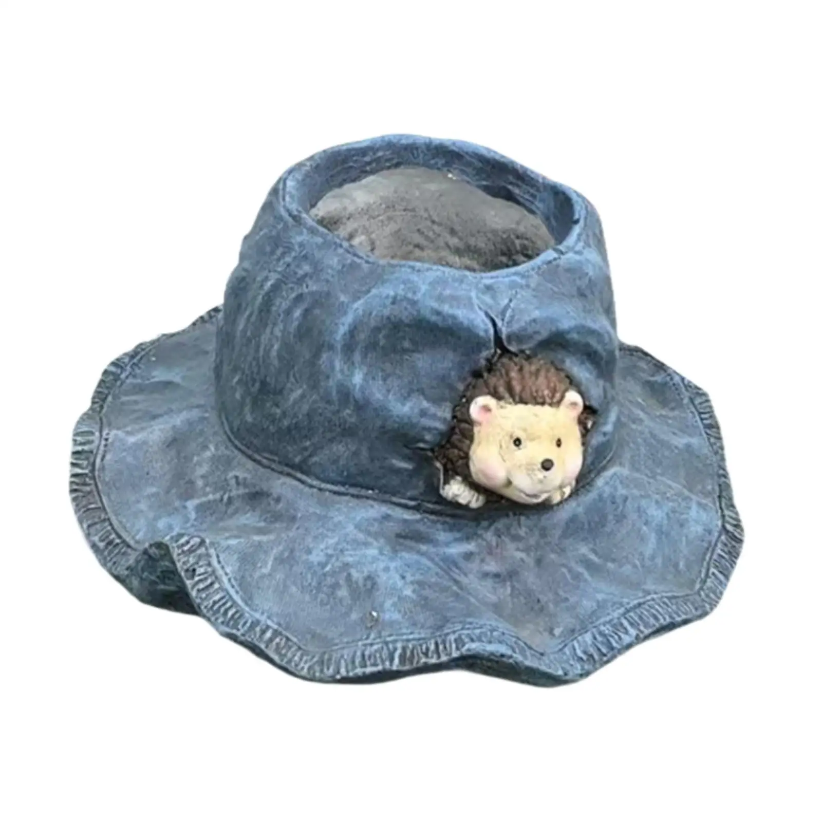 Hat Shape Flowerpot Modern Art Art Decor Crafts Ornament Plants Flower Container for Outdoor Desktop Office Dining Table Balcony