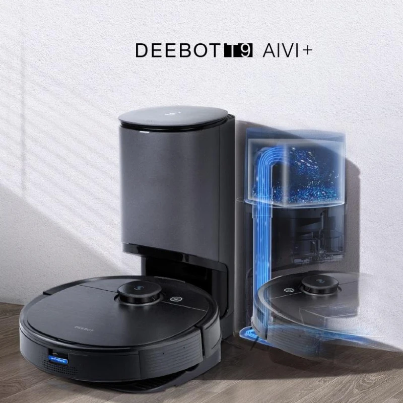 

New ECOVACS Deebot T9 AIVI With Auto-Empty Station Robot Vacuum Cleaner 3000Pa Suction Advanced TrueDetect 3D & TrueMapping