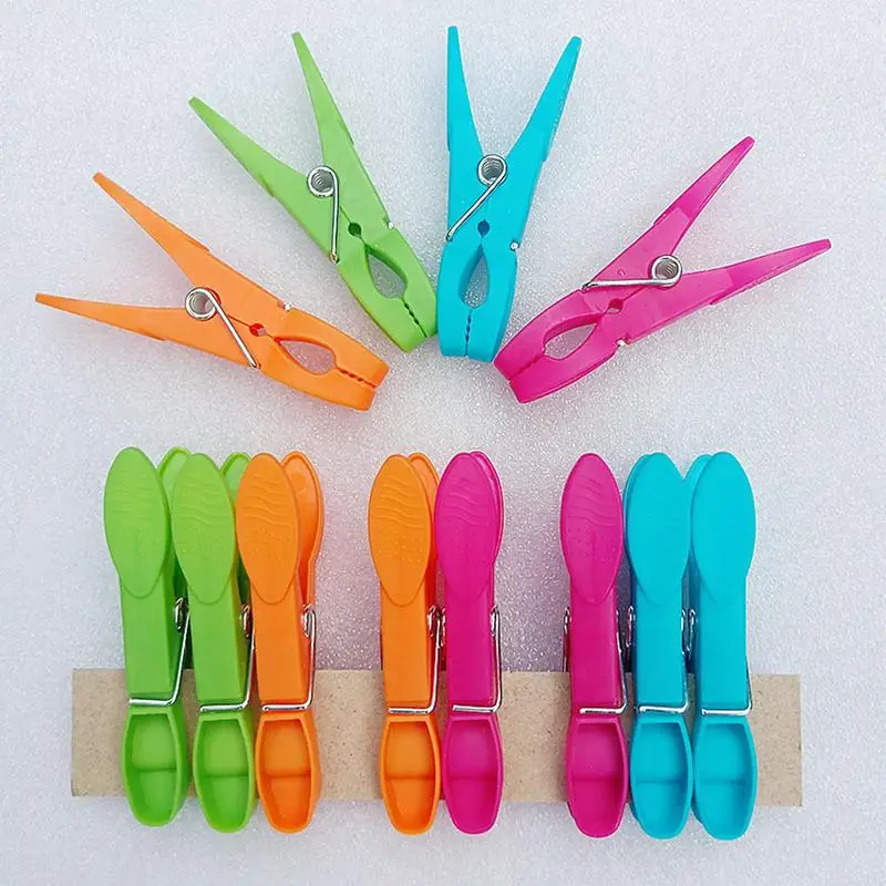 

12Pcs Washing Pegs Clothespin Clothes Pegs for Washing Line Strong Grip Soft Plastic Clothes Clips Home Laundry Pegs Windproof