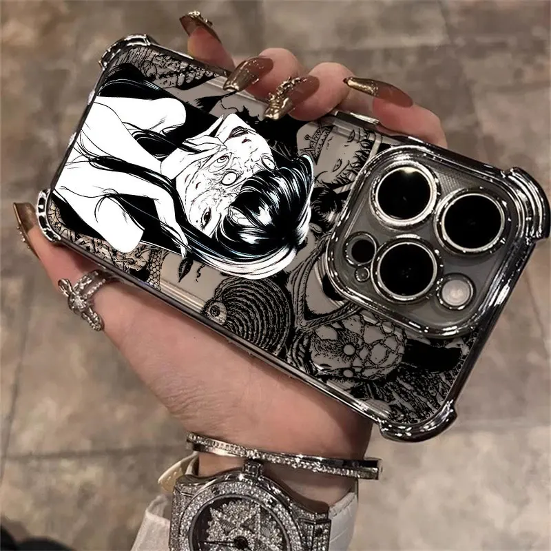 حافظة لهاتف آيفون 16 15 14 13 12 11 Pro Max X XR XSMax 7 8 Plus غطاء خلفي مضاد للسقوط