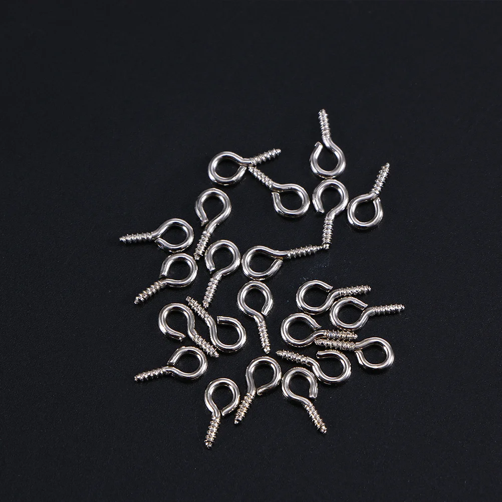 300 Pcs Clasp Stainless Screw Eye Hooks Small Pins Screws Jewelry Peg for Crafting Mini Creative Fashion Accessories Rings