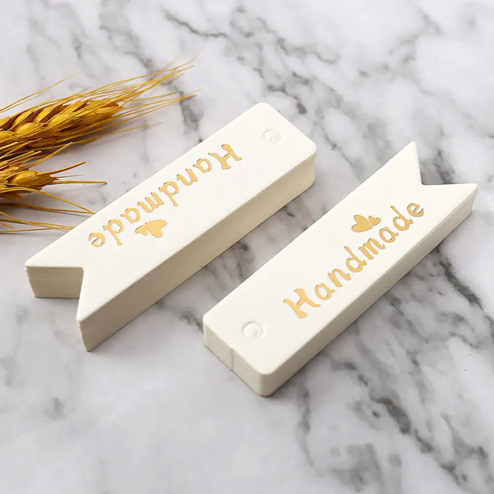 

100Pcs Handmade Gift Labels with Hole for Handmade Items Christmas Wedding Birthday Party Favor Present Tags