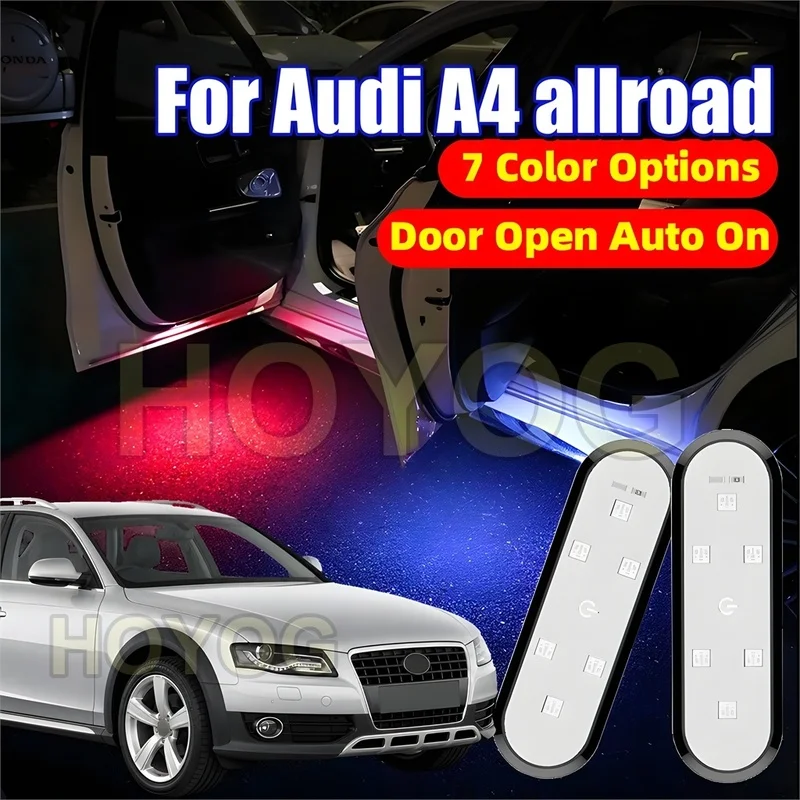 For Audi A4 allroad 2009-2016 USB Rechargeable 1-4pcs Car Door Welcome Lamp with a Magnetic Sensor and No-Drill Installation