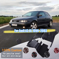 Car Floor Mats For Audi A3 8L 1999~2003 2000 Carpet Pad Set Auto Interior Parts Luxury Leather Mat Mat Rugs waterproof