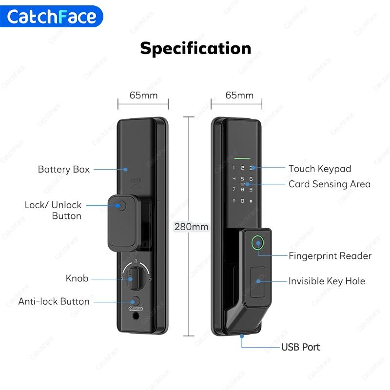 Imagem -04 - Fingerprint Eletrônico Automático Biométrico Fosco Painel Door Lock Digital Door Lock Senha Segurança do Cartão ic Wi-fi Tuya App