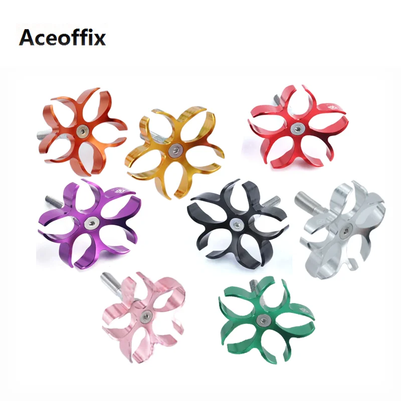 Aceoffix Alloy Snowflake Hinge Clamp C Hook for Brompton Stem Frame, Folding Buckle Levers, Compatible Aline Cline Pline Tline