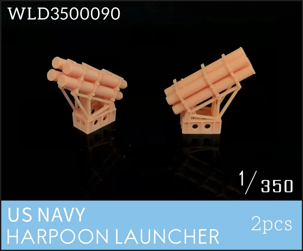 3D Print Parts WLD3500090 1/350 US Navy Harpoon Missile Launcher Set (2pcs)