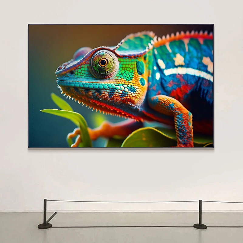 Wall Art Colored Beautiful of Chameleon Panther Canvas Painting Wild Lizard Pictures Posters for Living Room Decoration Cuadros