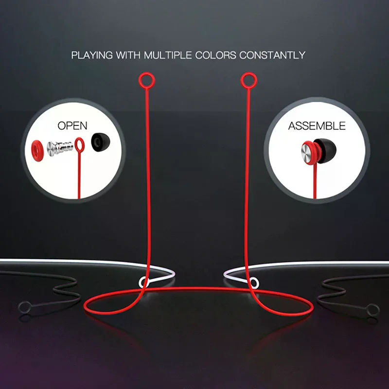 Black White Red Outdoor Earplugs Earbud Lanyard Work Travel Sleep Connector Cord Anti-lost Rope Silica Gel Earphone Strap