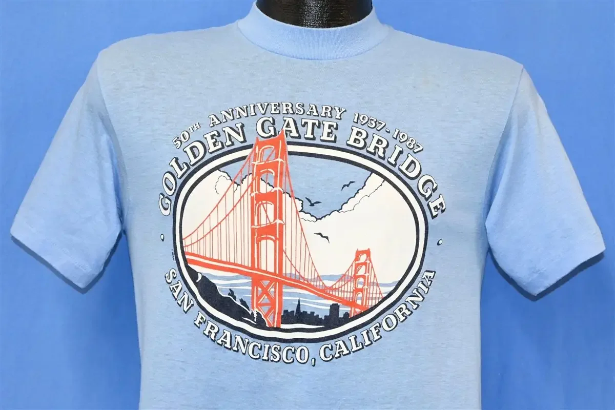 80s Golden Gate Bridge 50th Anniversary San Francisco California T Shirt Small