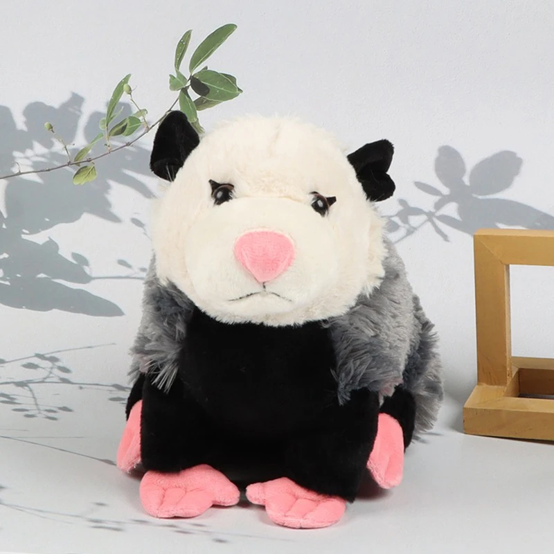 Delizioso peluche simulato opossum riempito bambola di topo cartone animato decorazione per interni regali speciali per bambini