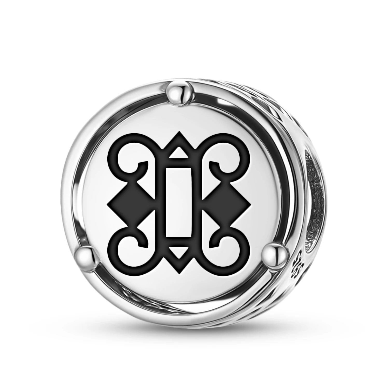 

925 Sterling Silver Adinkra Otumfuo Wuo Ye Ya Charm Fit Original Bracelet Diy Jewelry Accessories Family Bead