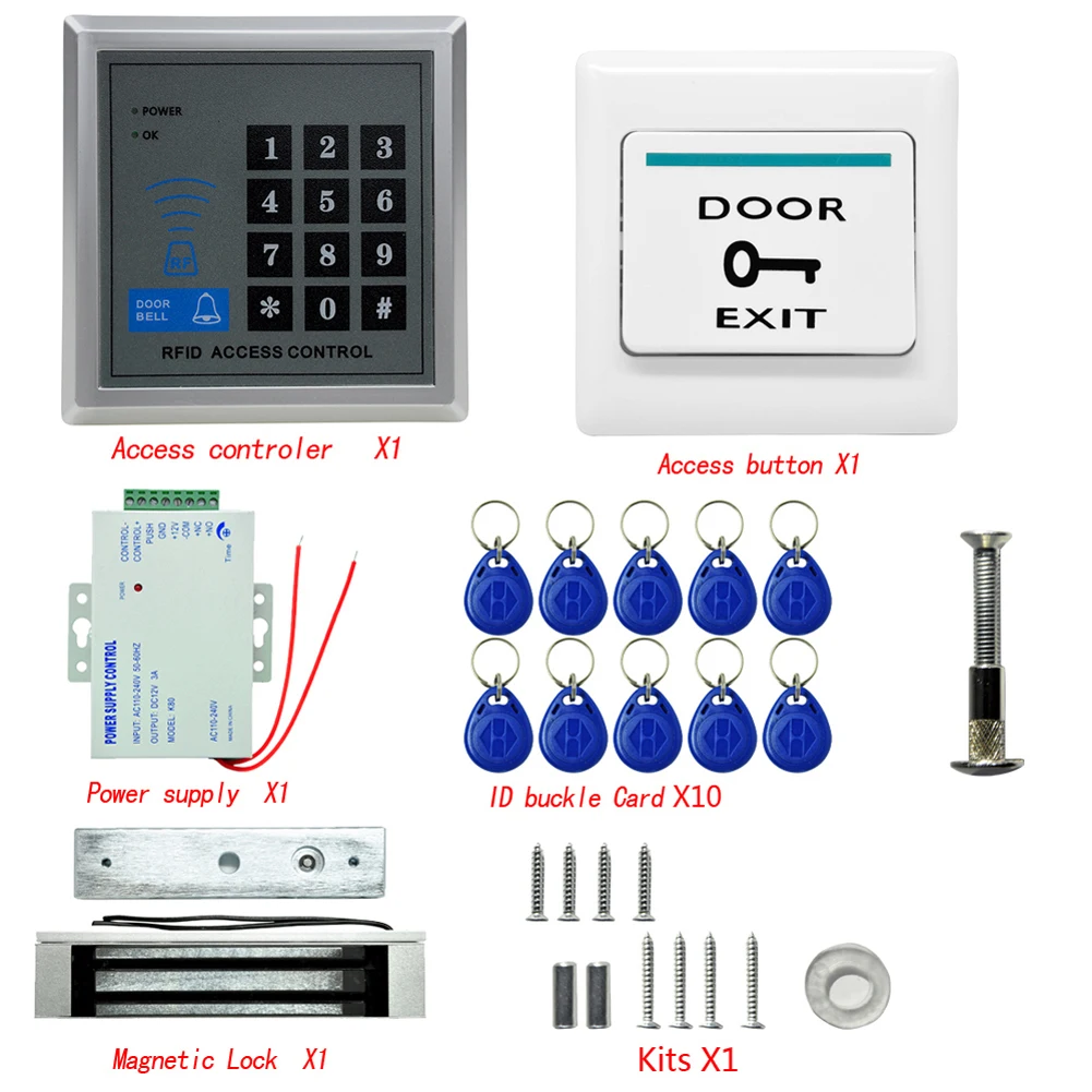 ประตูล็อคไฟฟ้ามัลติฟังก์ชั่น Access Control รหัสผ่านระบบการจัดการความปลอดภัย ID Keyfobs แท็กชุดสําหรับ Bank Hotel Office