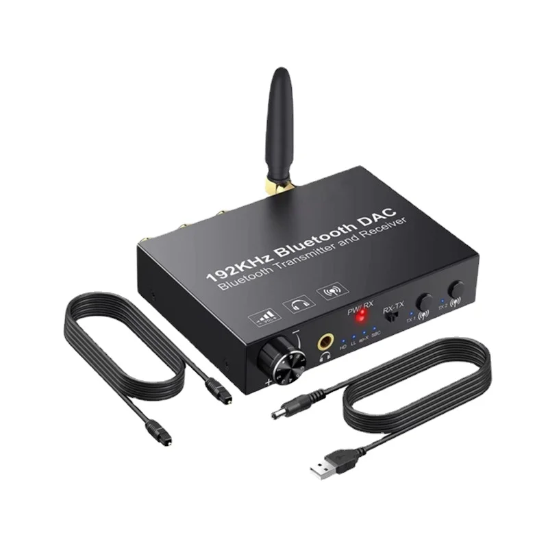 

DAC Bluetooth Audio Converter - Bluetooth 5.0 Digital To Analog Converter with Fiber Optic Coaxial Audio Conversion and Volume C