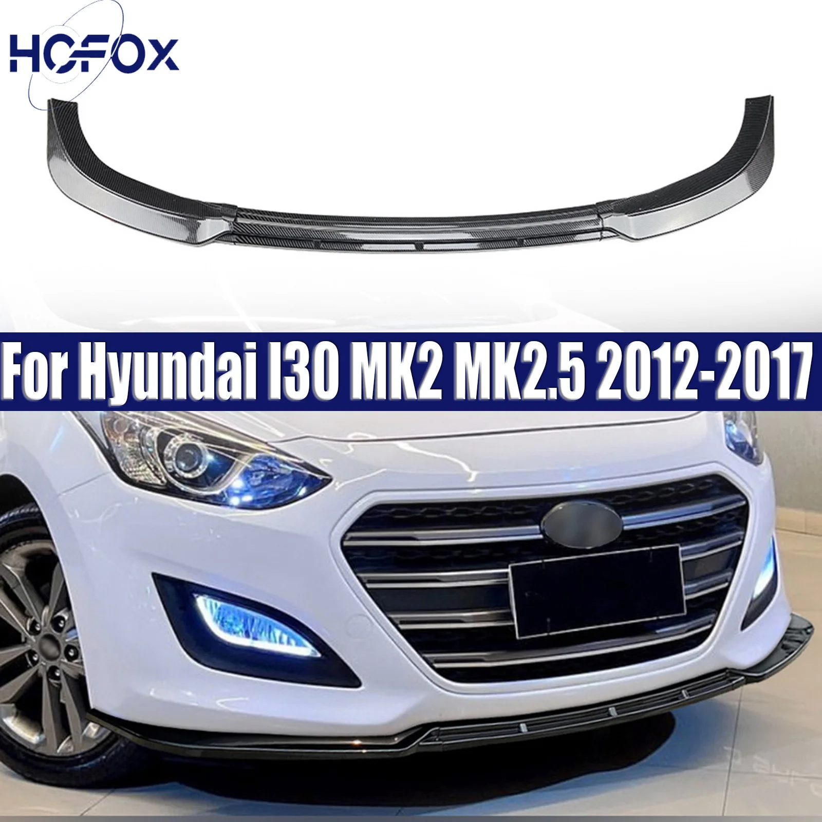 

For Hyundai I30 MK2 MK2.5 2012-2017 Front Bumper Spoiler Lip Lower Guard Blade Splitter Board Tuning Black