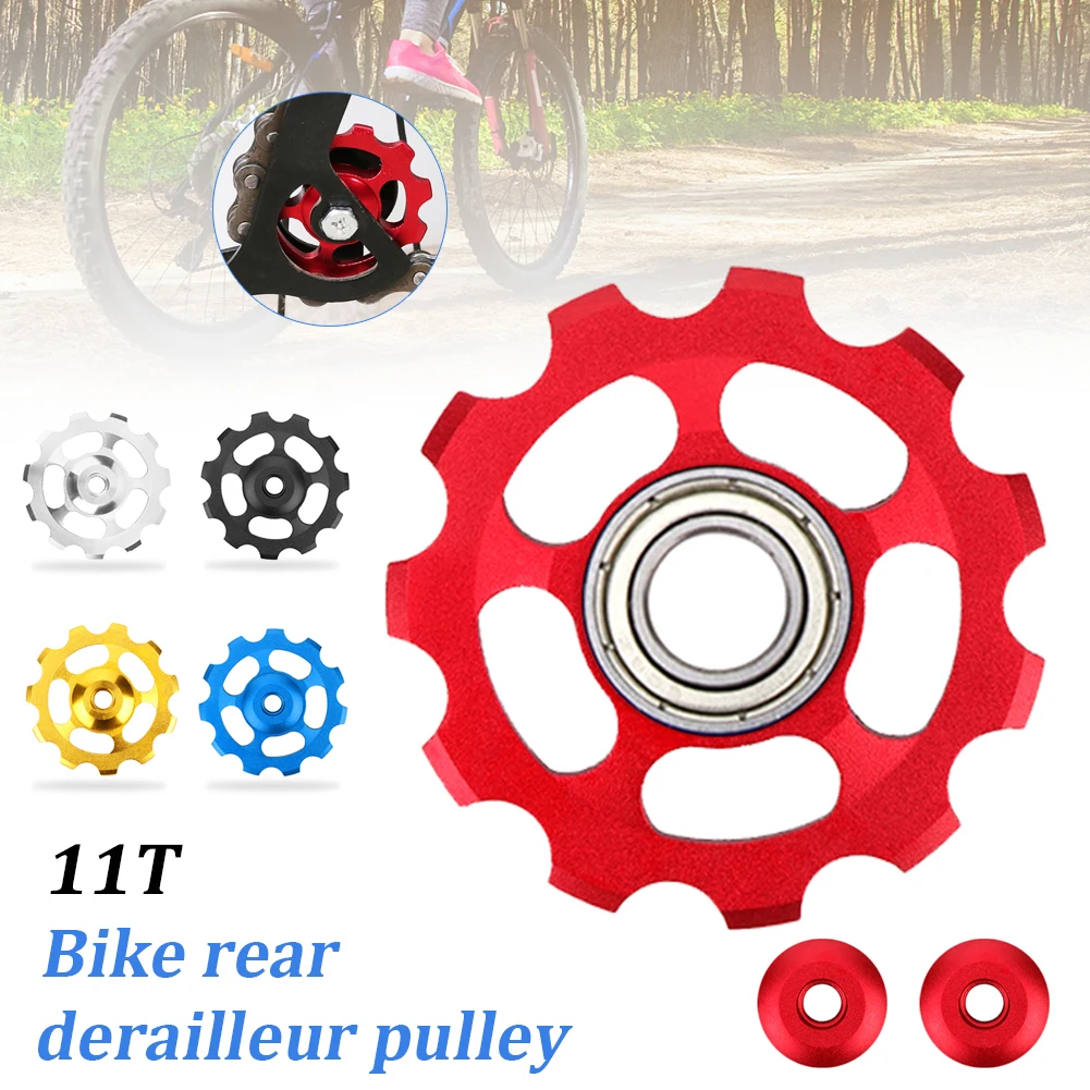 

Aluminum Alloy Bicycle Jockey Wheel 11T Derailleur Pulley Road Bike Guide Roller Mountain Tensioner Part Cycling Accessories