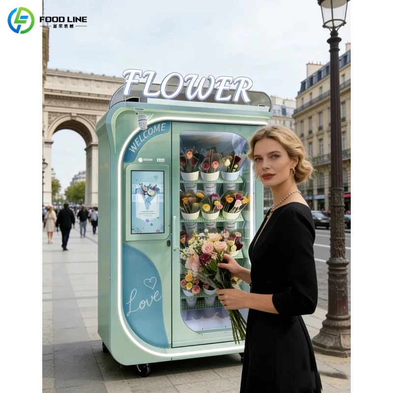 Customized Touch Button Flower Vending Machine User Friendly Floral Vending Machine Full Automatic Bouquet Vending Equipment
