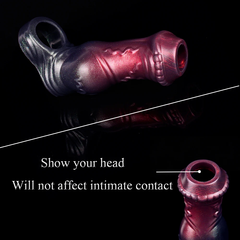 GBAR سيليكون عقدة القضيب كم مع مكافحة الإفلات حلقة غطاء الديك الجنس لعب للكبار الرجال 18 + تأخير القذف لعبة مثير متجر