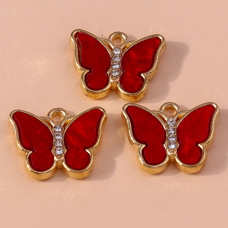 Duarte 20 Teile/los Nette Bunte Emaille Tier Schmetterling Charms Anhänger für Schmuck Machen Ohrringe Halsketten DIY Handwerk Liefert – Detail 3
