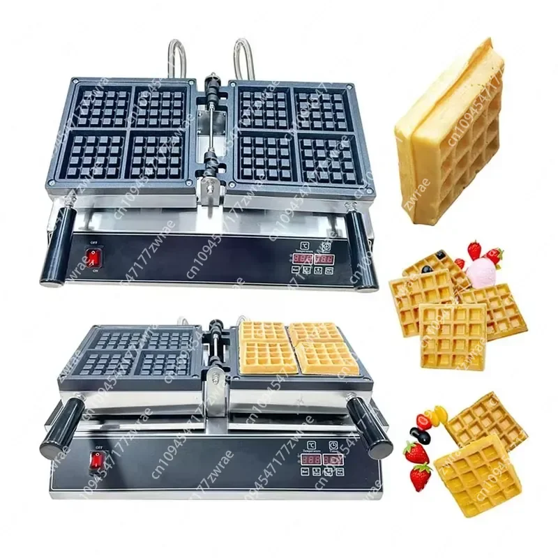 Commercial square Waffle Machines for Small Businesses Rotating Nonstick Evenly Baking square Belgiun Waffle Maker