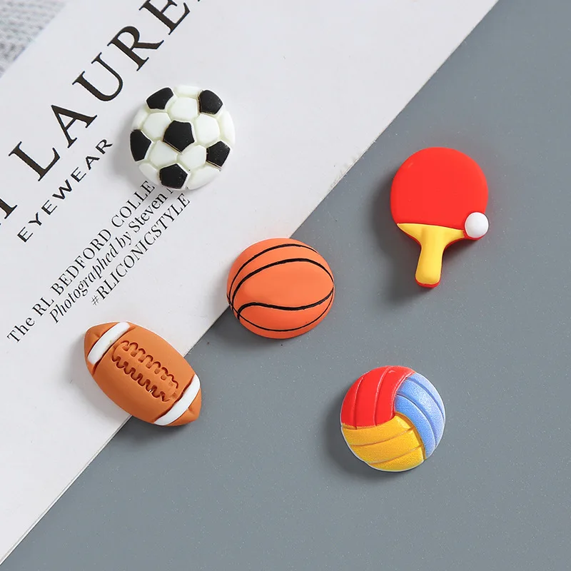 

100pcs Kawaii Flatback Football Basketball Table Tennis Resin Cobochon DIY for Phone Case Hairpin Keychain Earrings Scrapbook