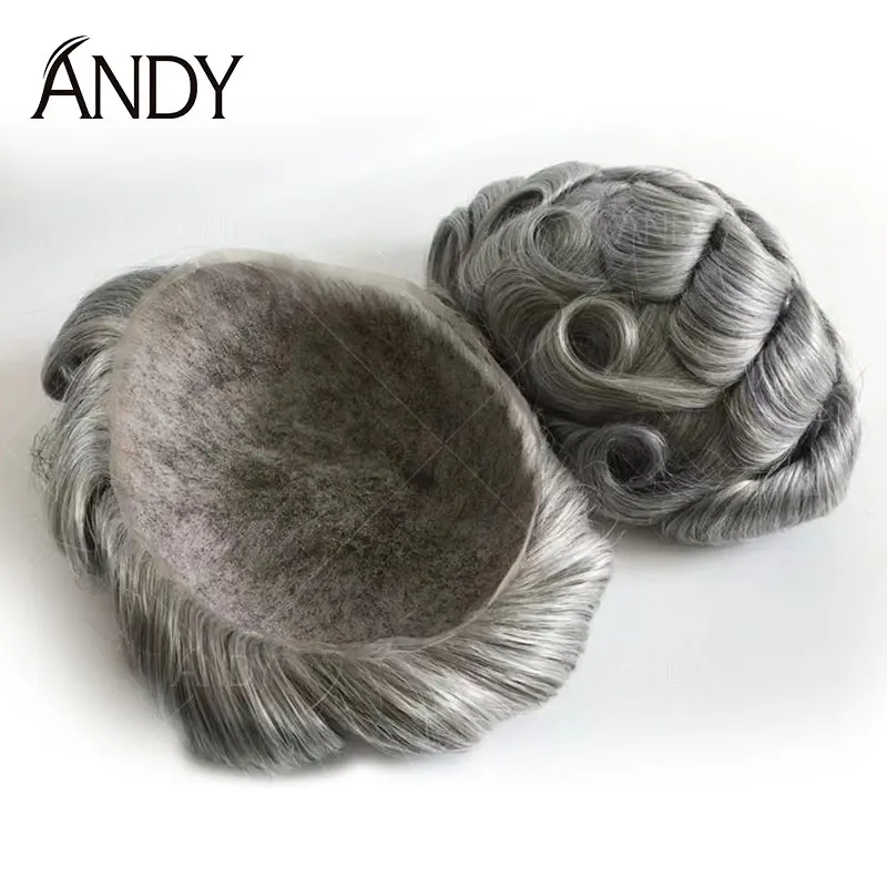 

0.12-0.14mm PU Men Toupee Full Thickness Skin Indian Human Hair Men's Capillary Prothesis 130% Density Wig Man
