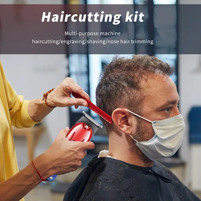 ماكينة قص الشعر الاحترافية للرجال ماكينة حلاقة لاسلكية كهربائية لاسلكية قابلة لإعادة الشحن على شكل حرف T