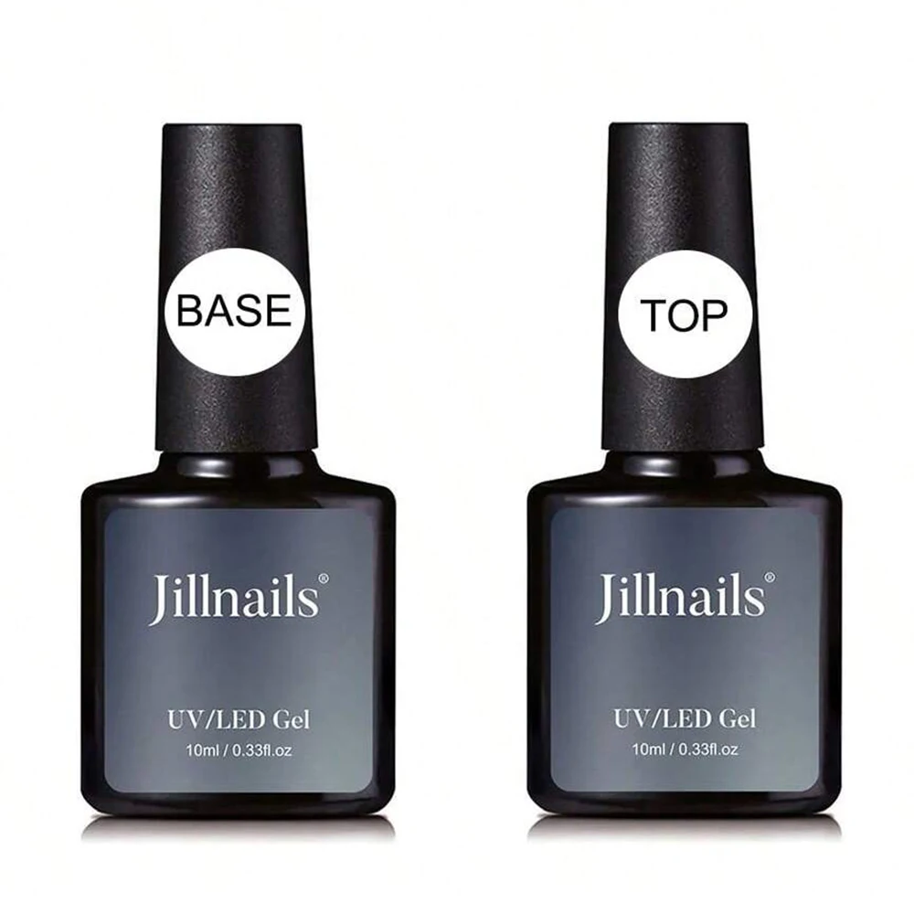 Jillnails Base Top Coat Gel Polish Set 2 Stück Klares No-Wipe Top Gel