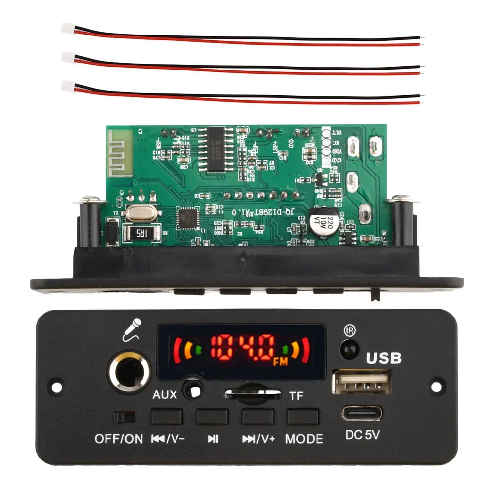 DC 5V 10W BT 5.0 Stereo DIY Car MP3 Player Decoder Board 2*5W Amplifier Wireless FM Radio Module TF USB Handsfree Call