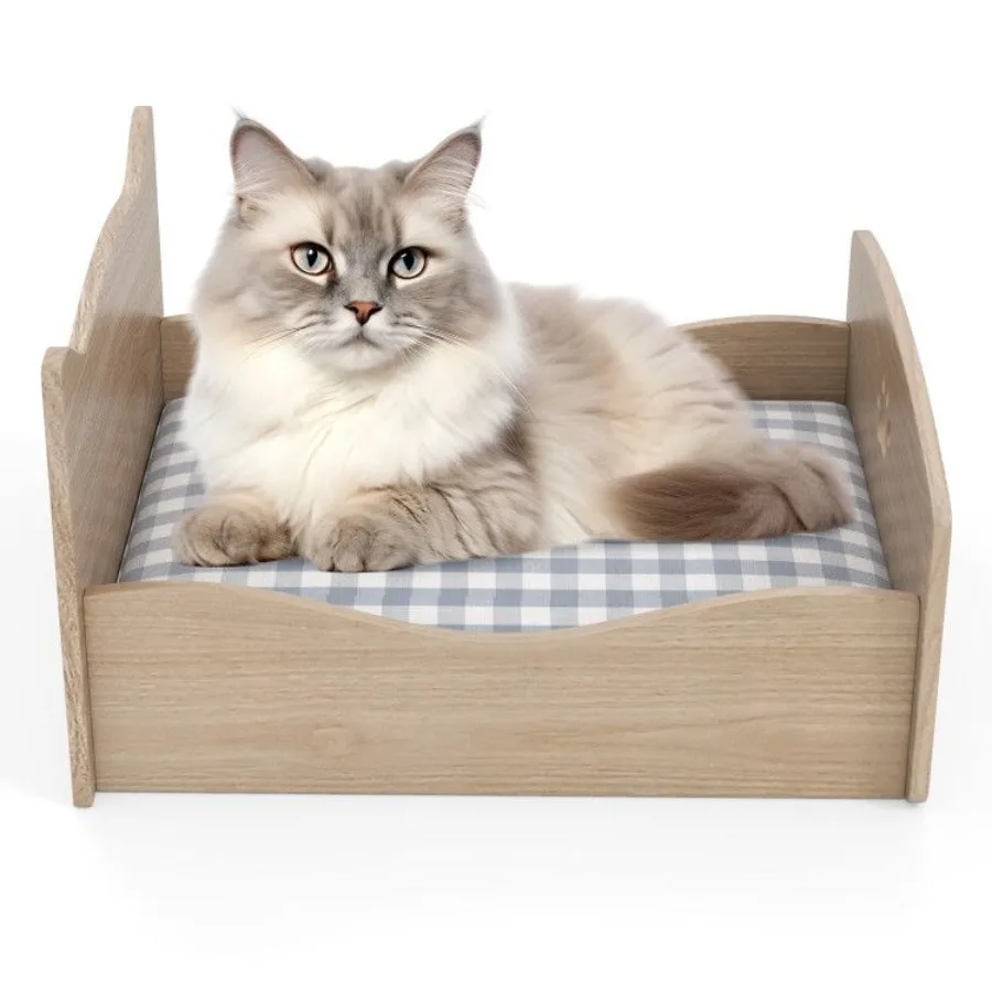 

1PC Elevated Pet Bed Frame with Rails and Cute Headboards