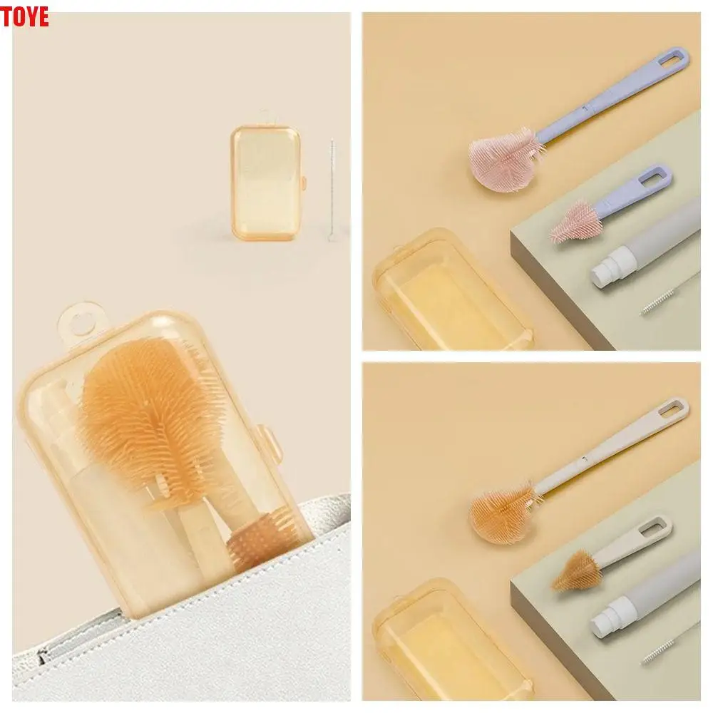 

Набор щеток для детских бутылочек с длинной ручкой и коробкой, вращение на 360 градусов, щетка для чистки детских бутылочек, набор инструментов для мытья, многоцелевой